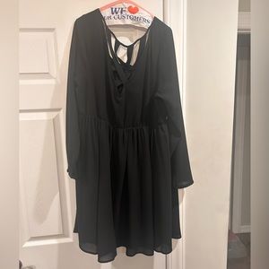 Torrid mid solid black dress with criss cross design on the back, size 2x